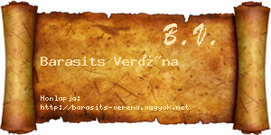 Barasits Veréna névjegykártya